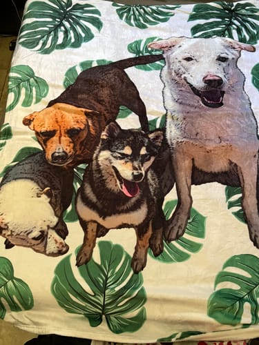 Customer photo review of Custom Pet Art Fleece Blanket