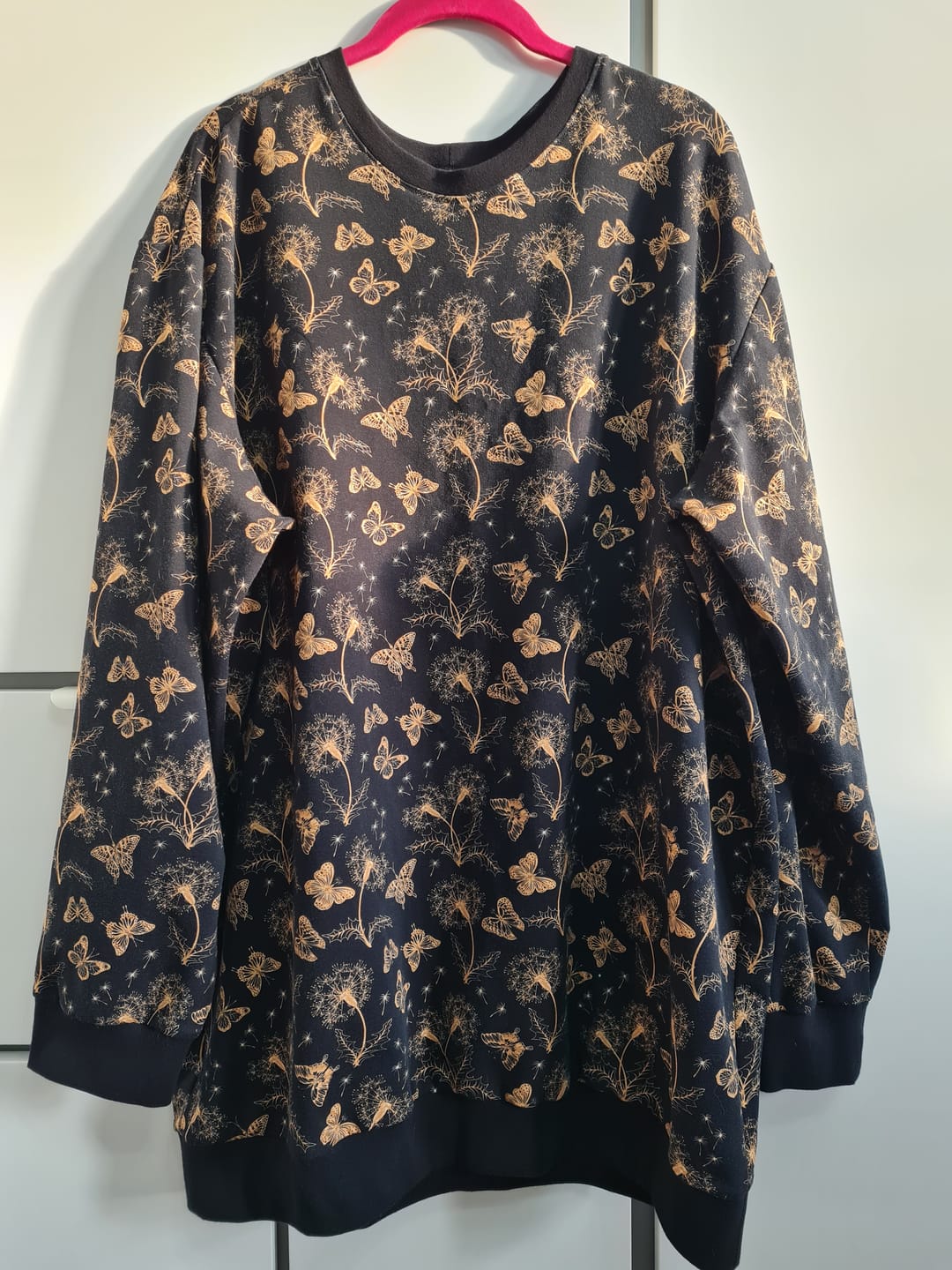 Customer photo review of Gold Butterfly Floral French Terry Fabric