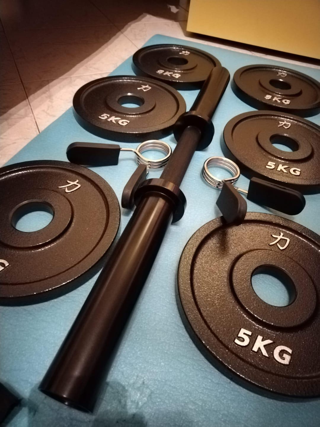 Customer photo review of Riot Heavy Duty Loadable Dumbbell Handle - Rated to 200KG