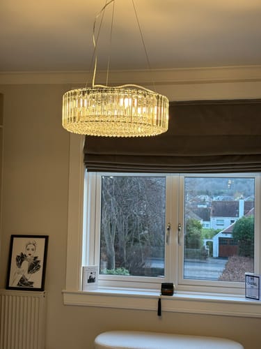 Customer photo review of Modern Round Crystal Chandelier