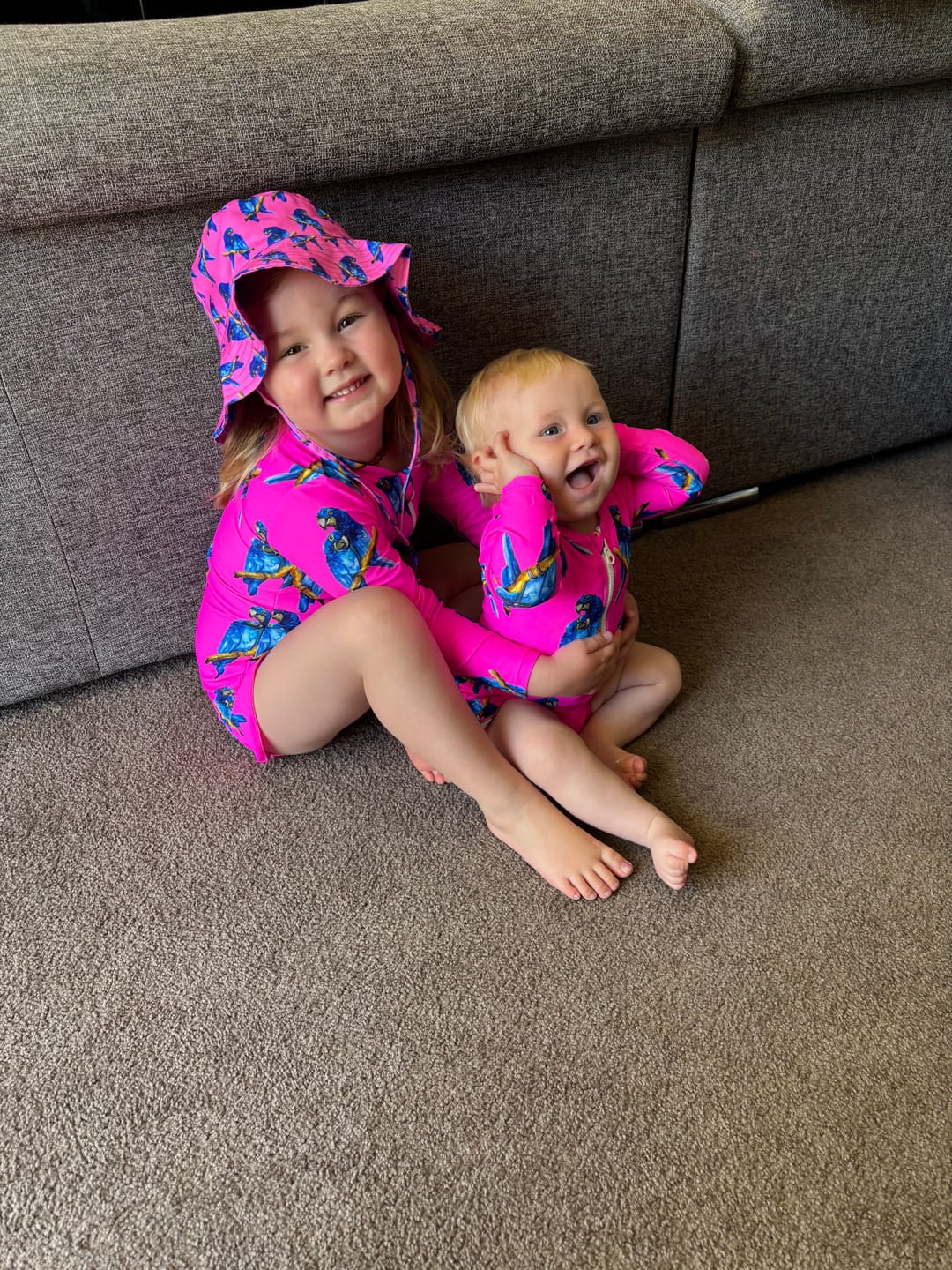 Customer photo review of Fluro Macaw Beach Hat