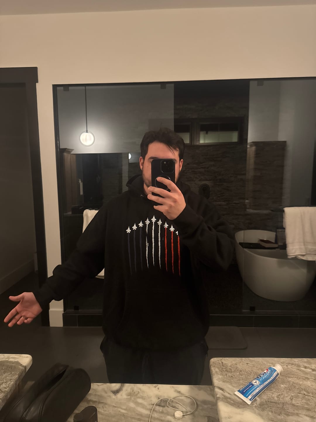 Customer photo review of USA Plane Hoodie