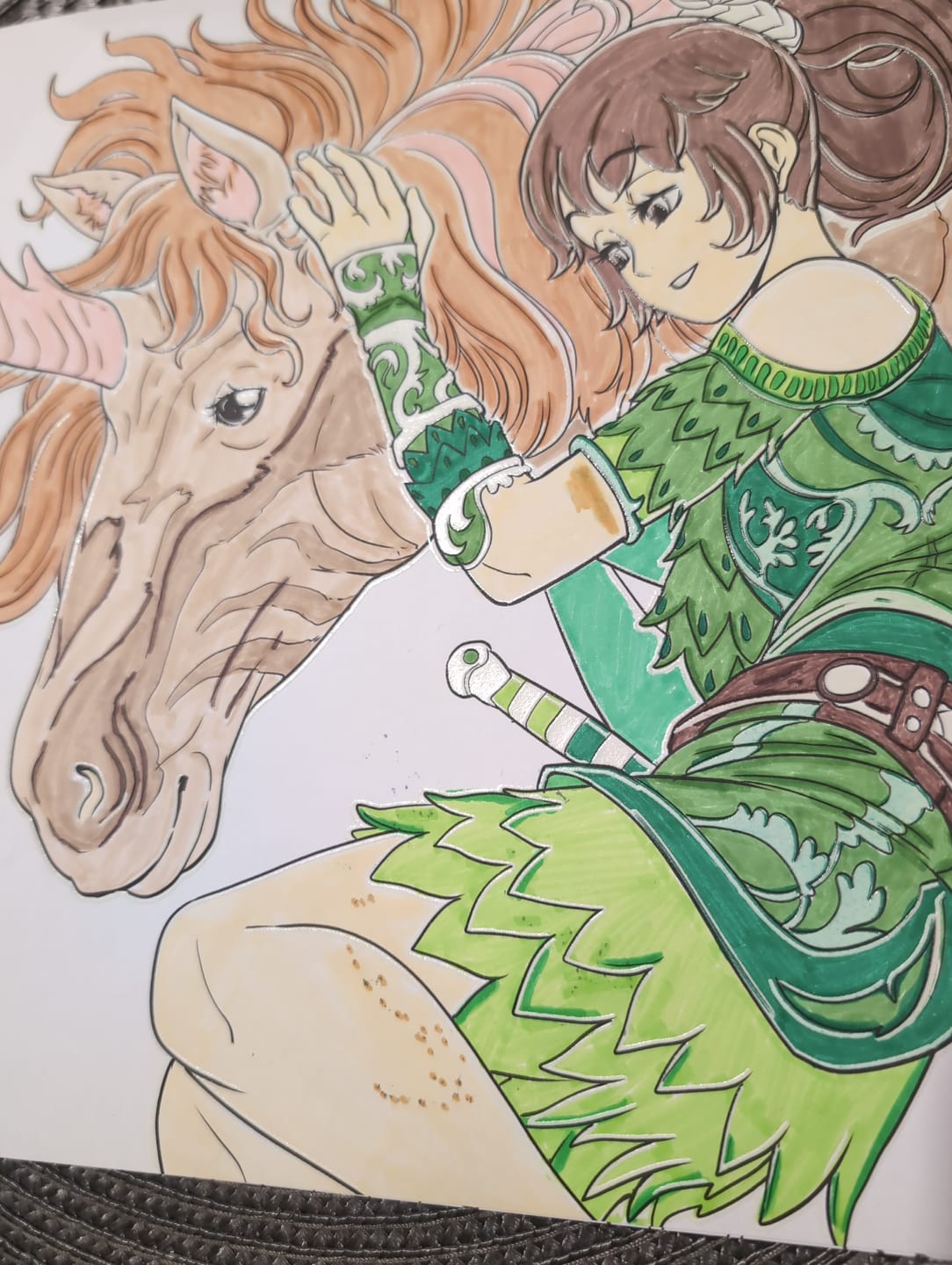 Customer photo review of Ohuhu Pupe Paper-friendly (No Peeling) Brush and Fineliner Dual Tips 60 Colors Water-based Coloring Markers