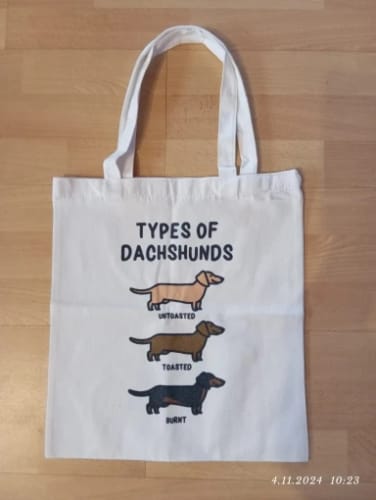 Customer photo review of Dachshund Reusable Tote Bag - Eco-Friendly Everyday Bag - Lightweight & Durable