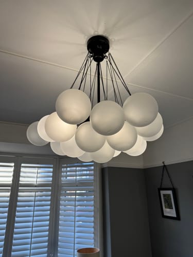 Customer photo review of Modern Hanging Glass Cluster Bubble Chandelier Light