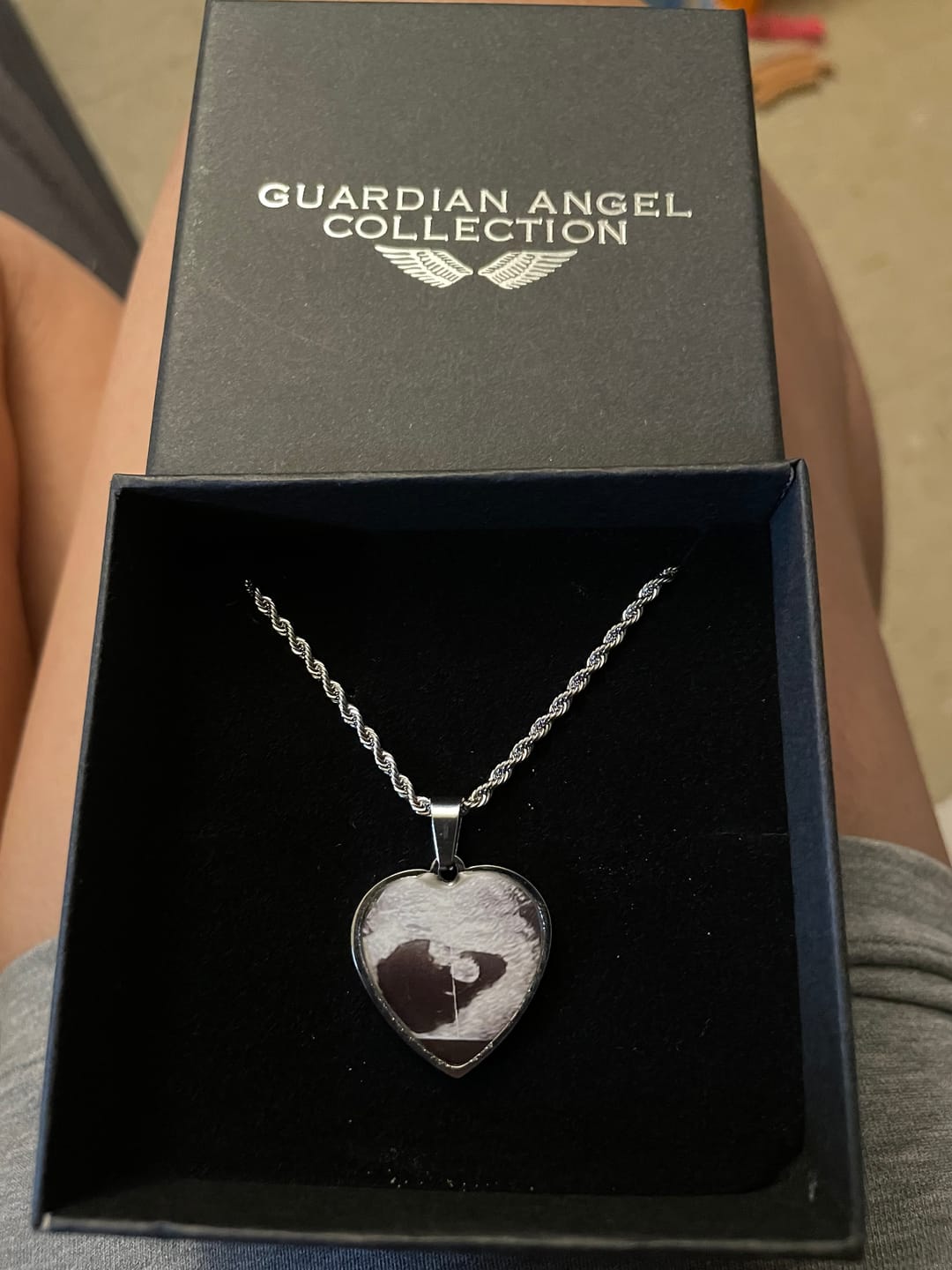 Customer photo review of Engravable Heart Necklace With Picture