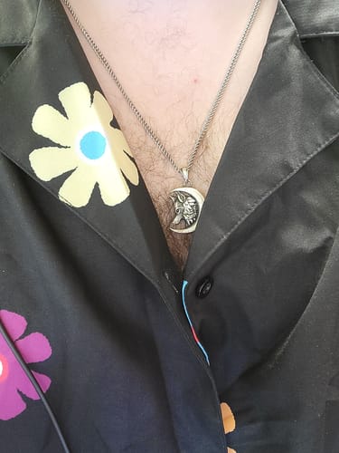 Customer photo review of Moon Wolf Necklace