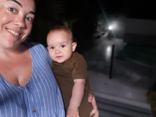 Customer photo review of Basics Button Onesie