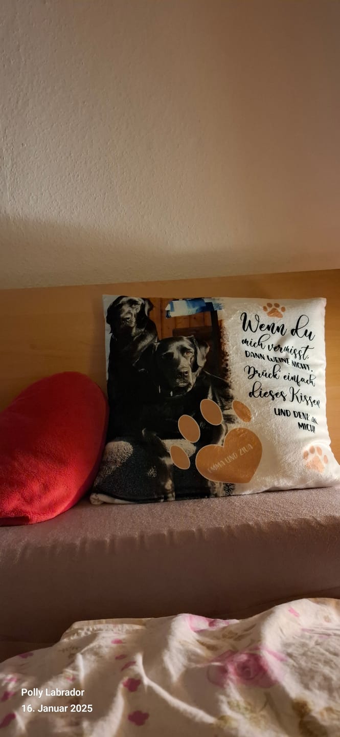 Customer photo review of Wenn du mich vermisst - Individuelles Kissen