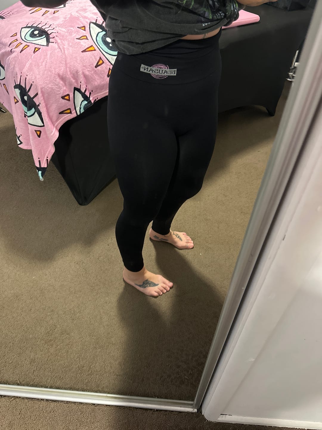 Customer photo review of Second Skin Black High Waisted Leggings