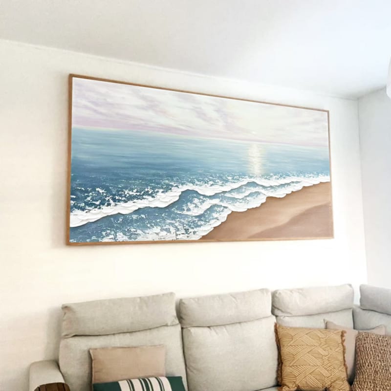 Customer photo review of Colorful Ocean And Sky Textured Painting Canvas #OS007