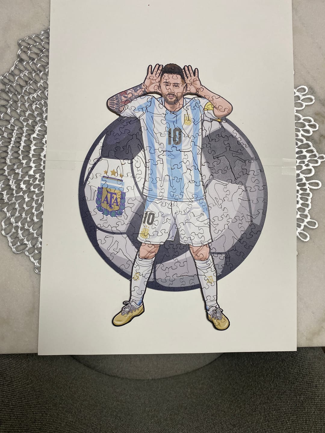 Customer photo review of Lionel Messi - Wooden Puzzle