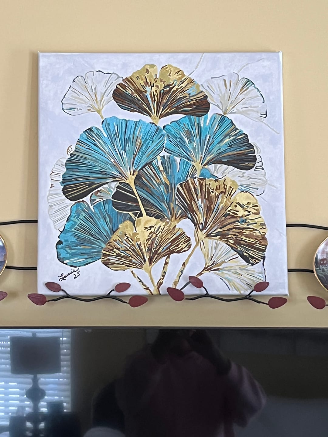 Customer photo review of Paint by Numbers - Abstract ginkgo leaves bouquet