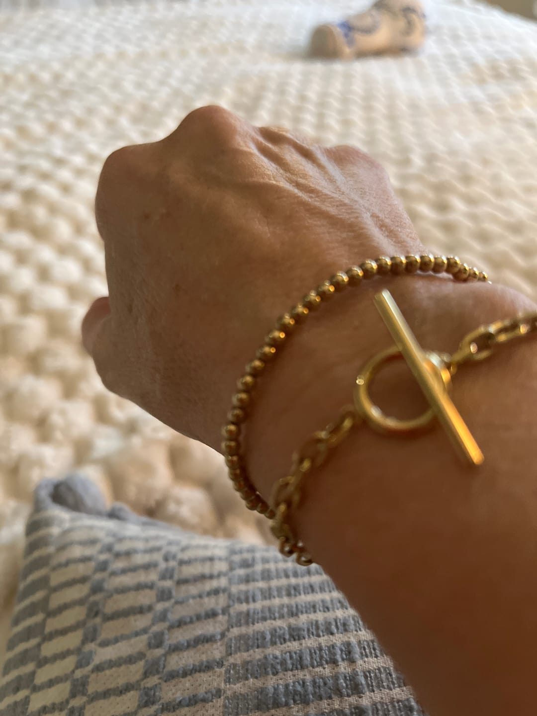 Customer photo review of Cuban T Bar Bracelet