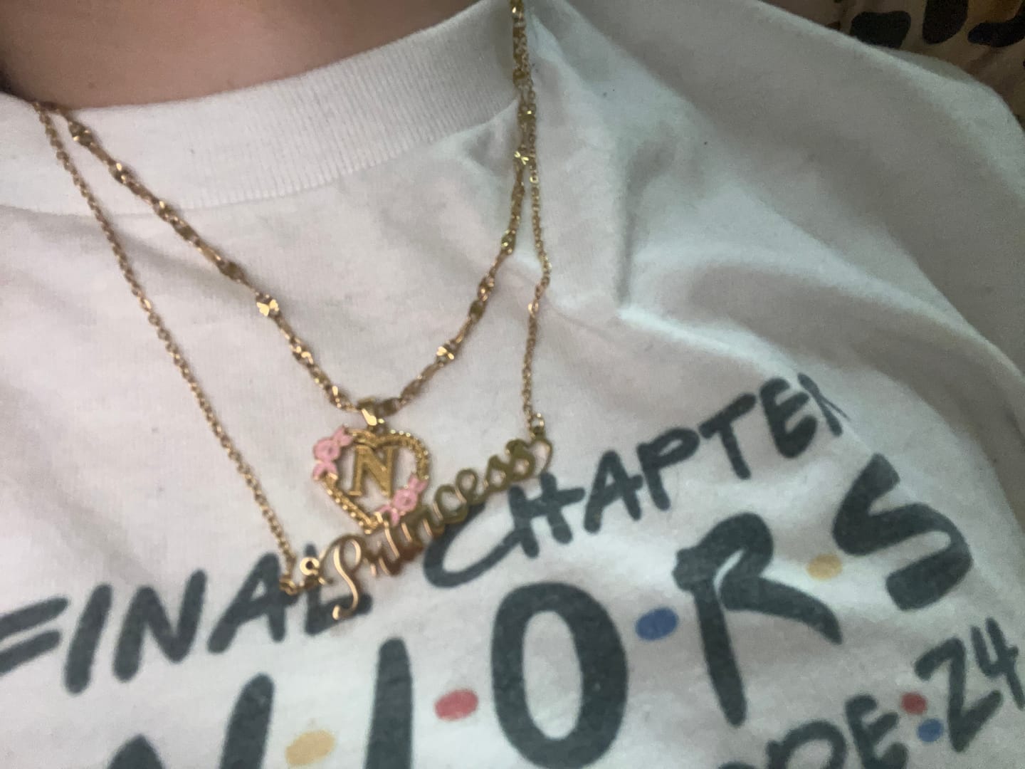 Customer photo review of Crescent Heart Name Necklace