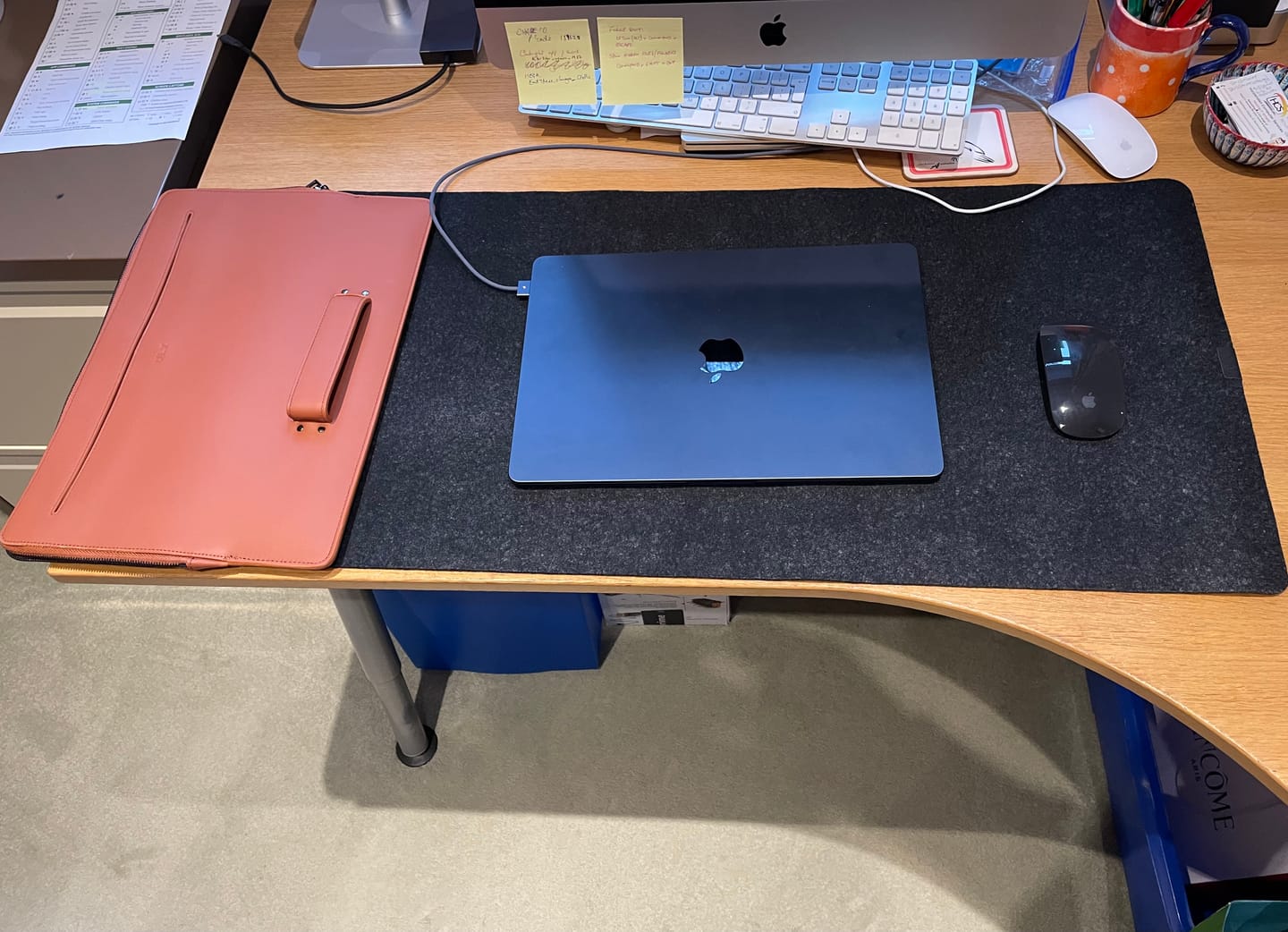 Customer photo review of Merino Wool Felt Desk Mat