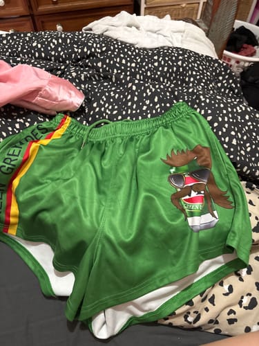 Customer photo review of "GREEN GRENADES" Footy Shorts (With Pockets)