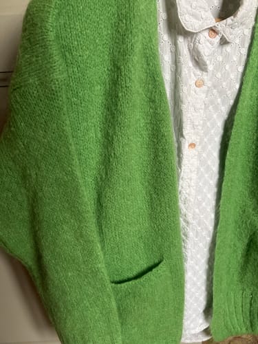 Customer photo review of Gilet Augustine vert printemps
