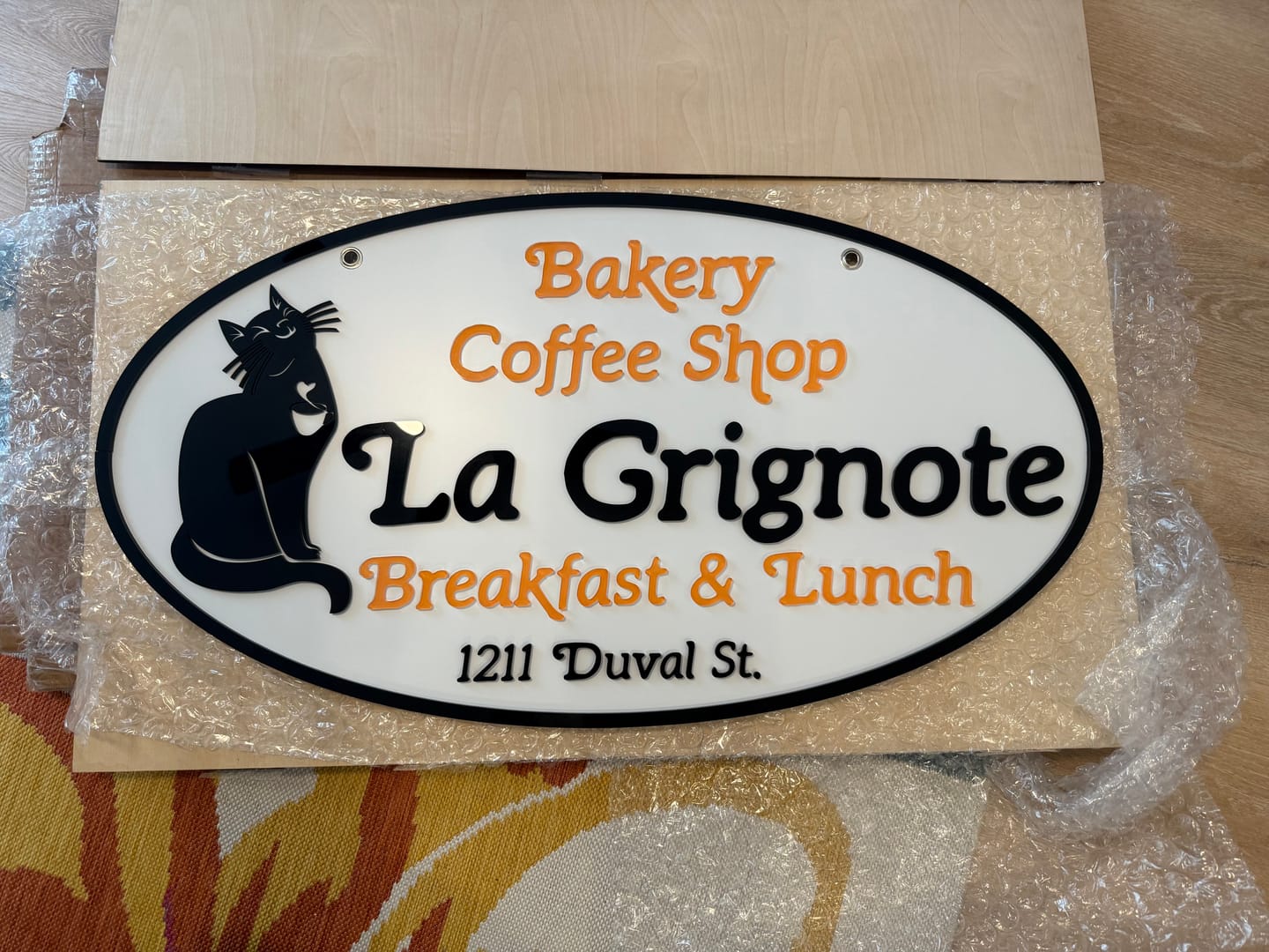 Customer photo review of Round Exterior 3D Logo Sign For Businesses | Laser Cut Sign | Outdoor Business Logo Sign