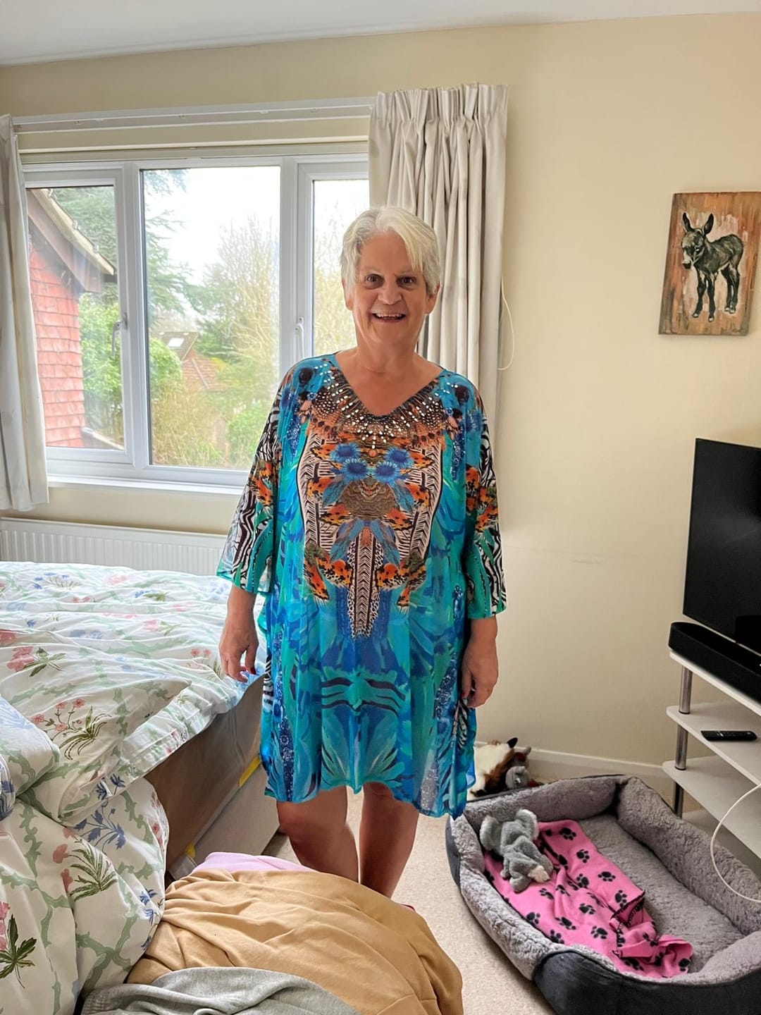 Customer photo review of Florence Mesh Kaftan