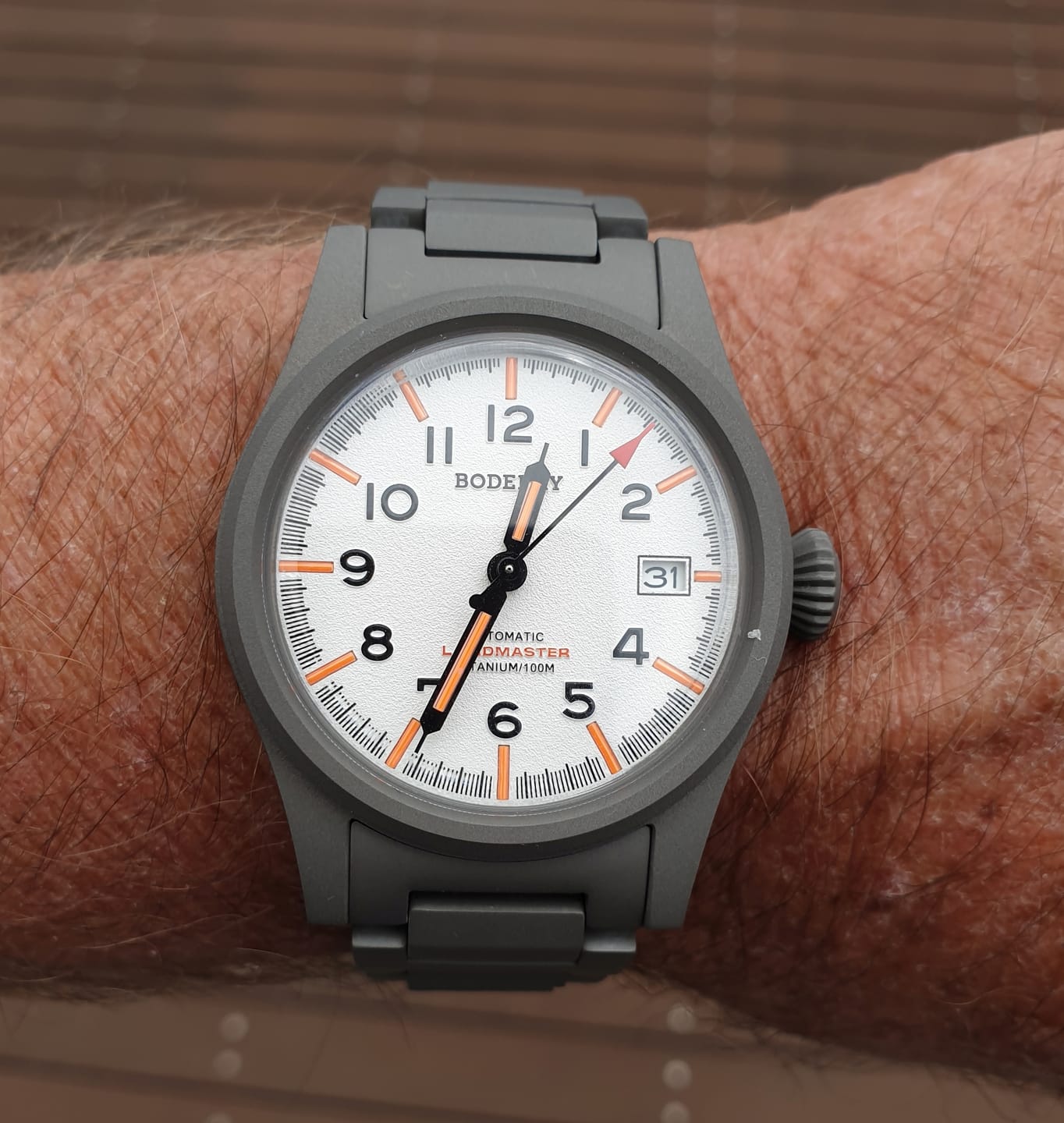 Customer photo review of LANDMASTER - 100M Waterproof Titanium Automatic Field Watch | White-bracelet