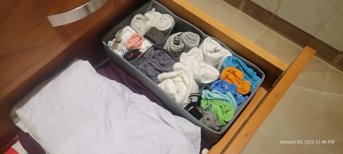 Customer photo review of Qoolish 4-Pack Undergarments Drawer Organizers (Available in 5 Colors)