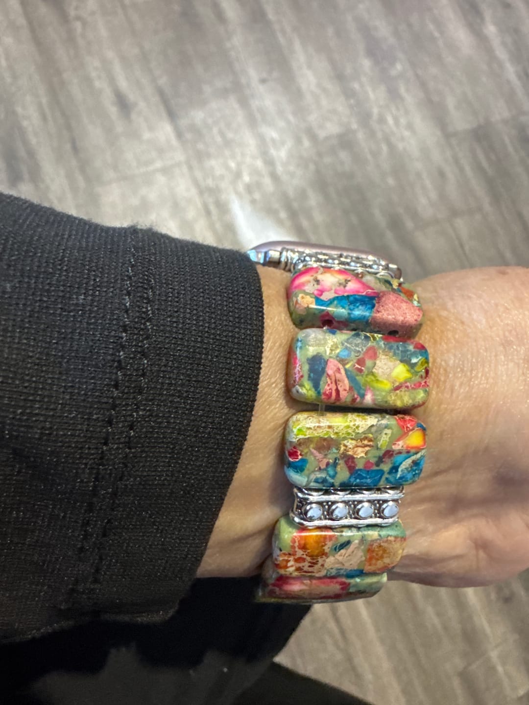 Customer photo review of Chic Flower Stretch Apple Watch Strap