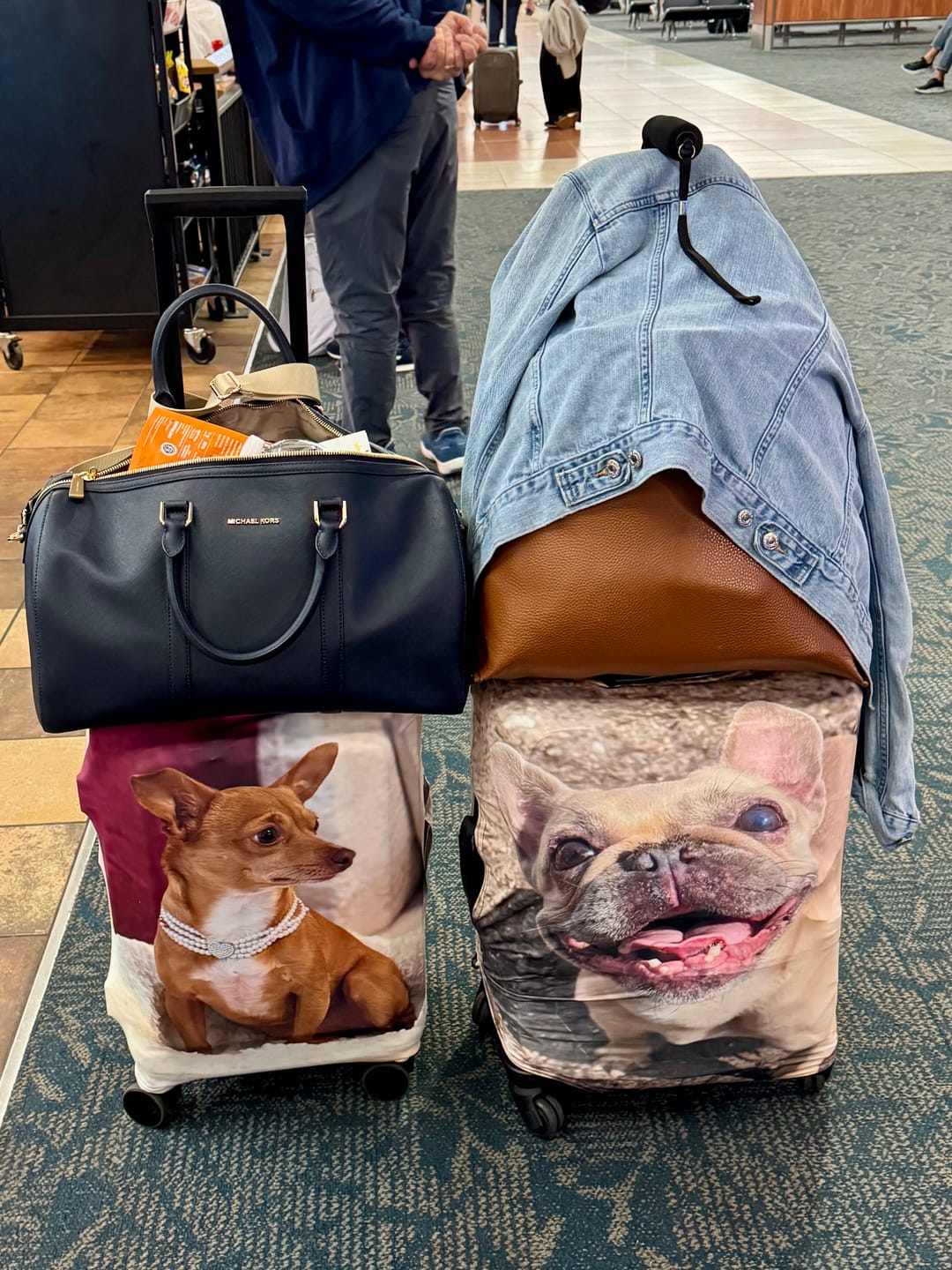 Customer photo review of Winter Sale- Custom Personalized Funny Photo Luggage Cover Suitcase Cover