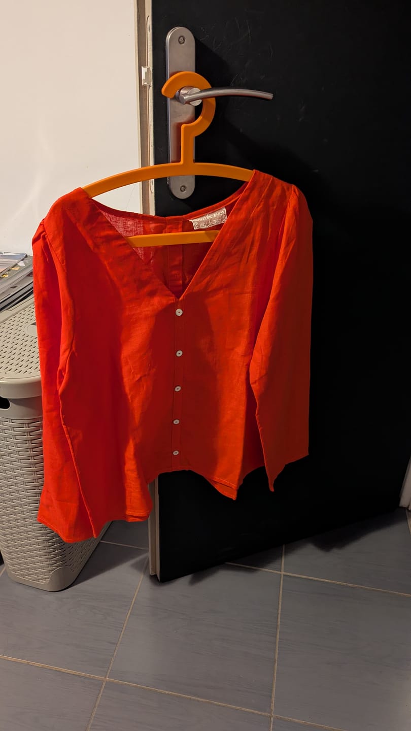 Customer photo review of Blouse Flora - lin/viscose orange feu