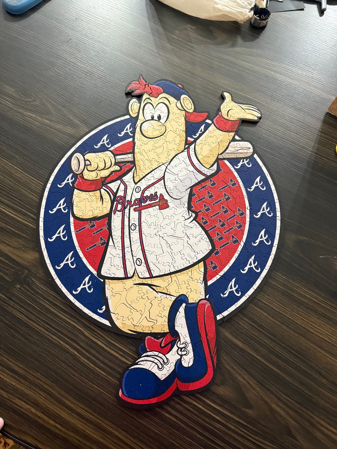 Customer photo review of Atlanta Braves™ Mascot - Wooden Puzzle