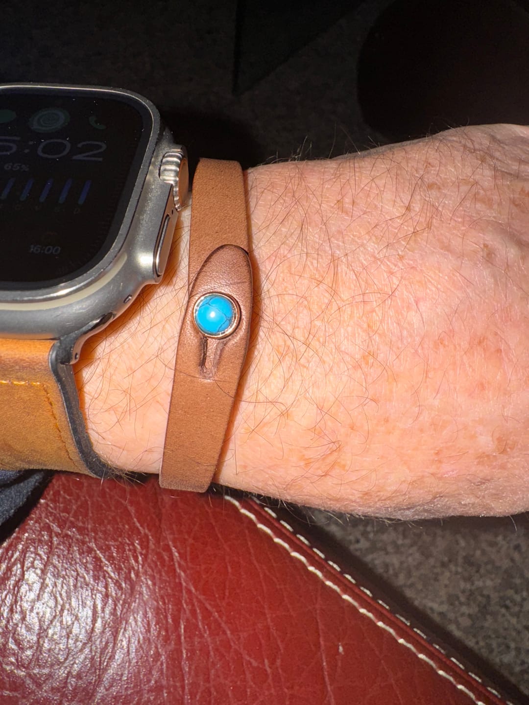 Customer photo review of Bracciale pelle io Turchese Tulsi