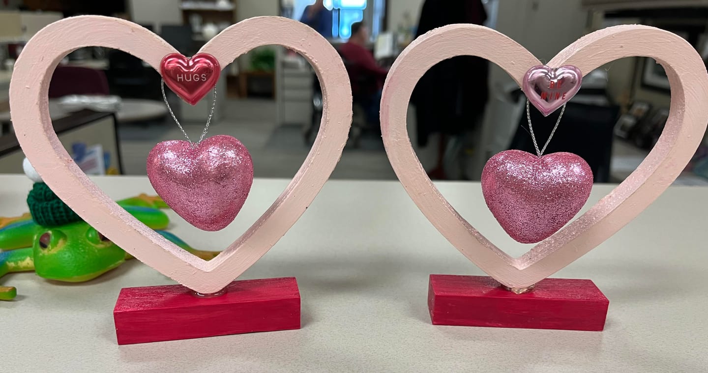 Customer photo review of Unfinished Wood Heart Border Silhouette | Valentine's Day | Wedding | DIY Craft Cutout | Up to 46" DIY