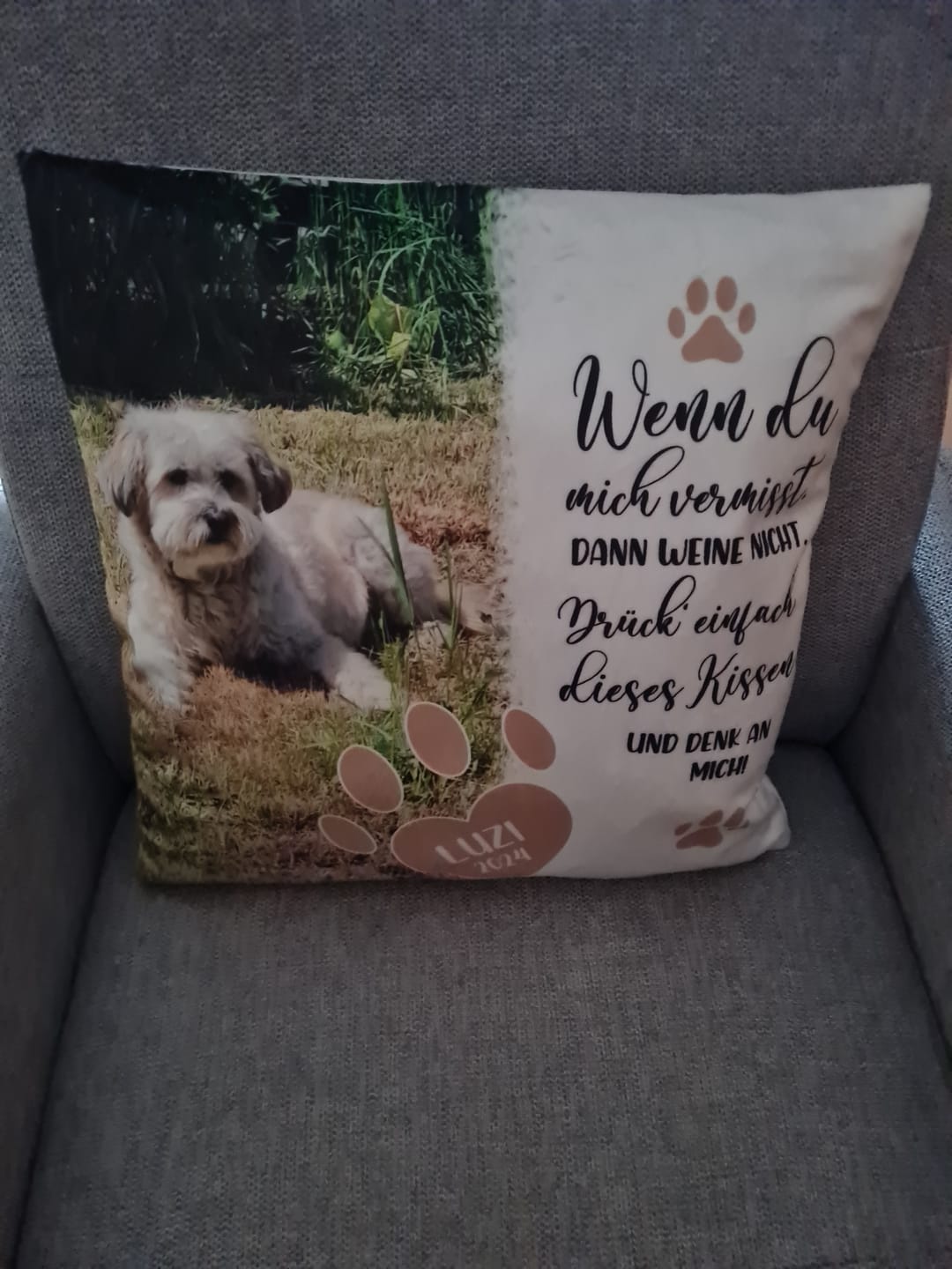 Customer photo review of Wenn du mich vermisst - Individuelles Kissen