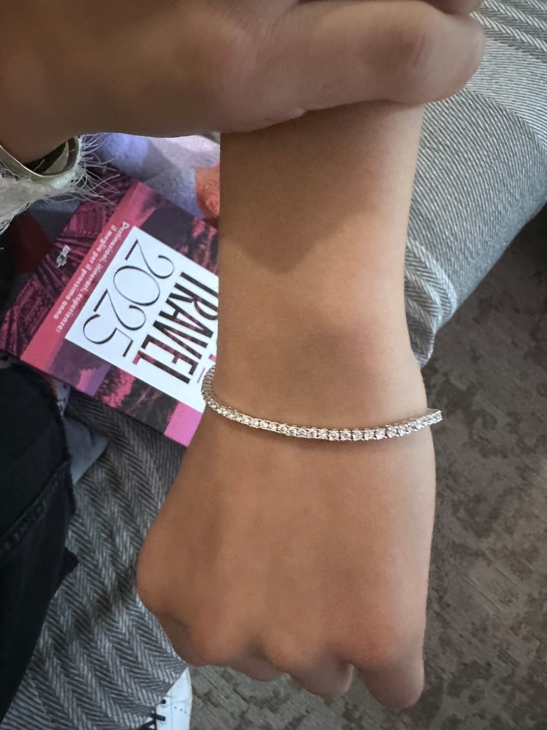 Customer photo review of Bracciale tennis pietre bianche 2 mm