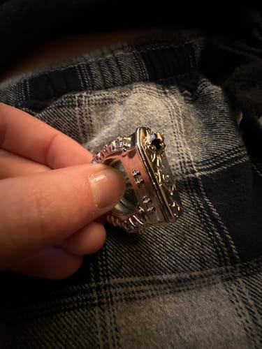 Customer photo review of FALLEN ANGEL COFFIN RING