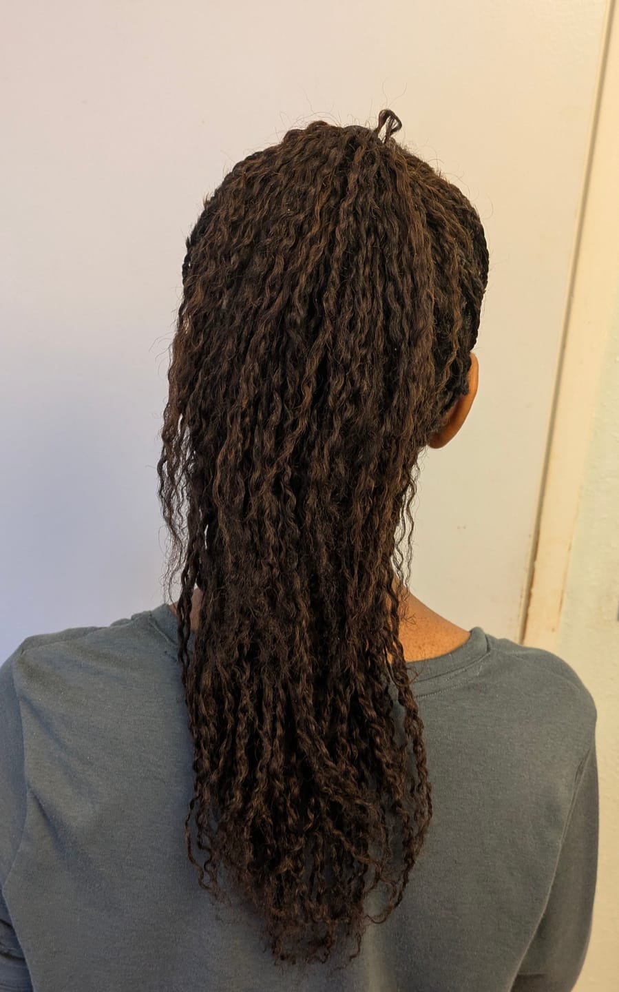 Customer photo review of Afro Kinky Curly Bulk Hair Extensions for Braiding