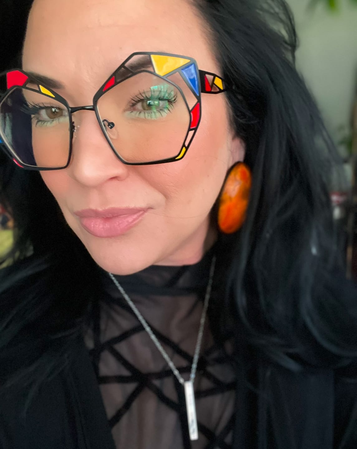 Customer photo review of Sunset Horizon Stud Earrings