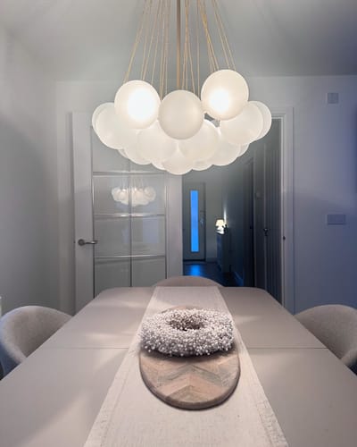 Customer photo review of Modern Hanging Glass Cluster Bubble Chandelier Light