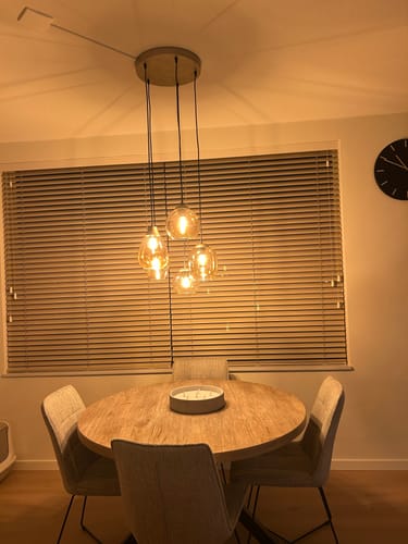 Customer photo review of Hanglamp Navi - 5-lichts - Amberkleurig - Glas