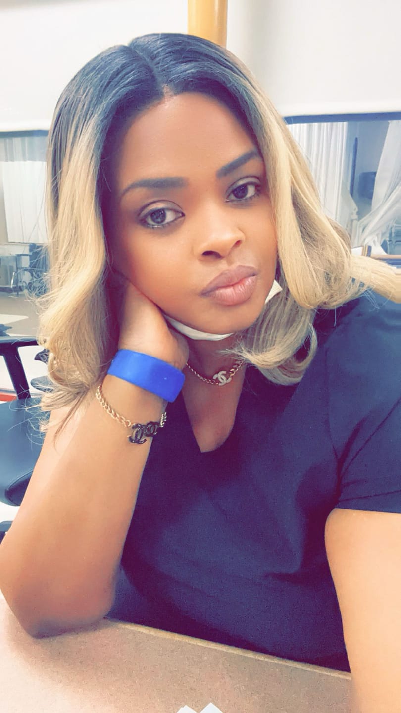 Customer photo review of Outre Soft & Natural Synthetic Lace Front Wig NEESHA 201