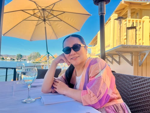 Customer photo review of TARA WRAP DRESS | MADRAS CHEX