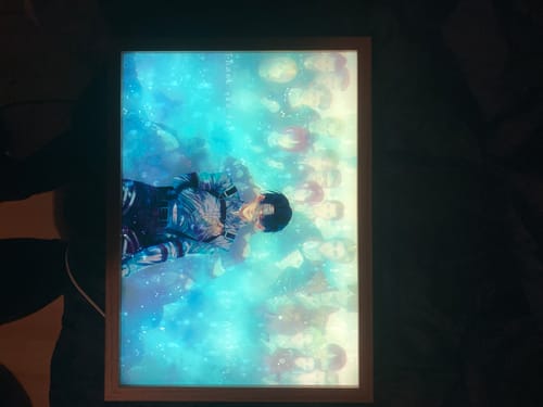 Customer photo review of AOT Series LED Light Painting Anime Photo Frame Wall Art