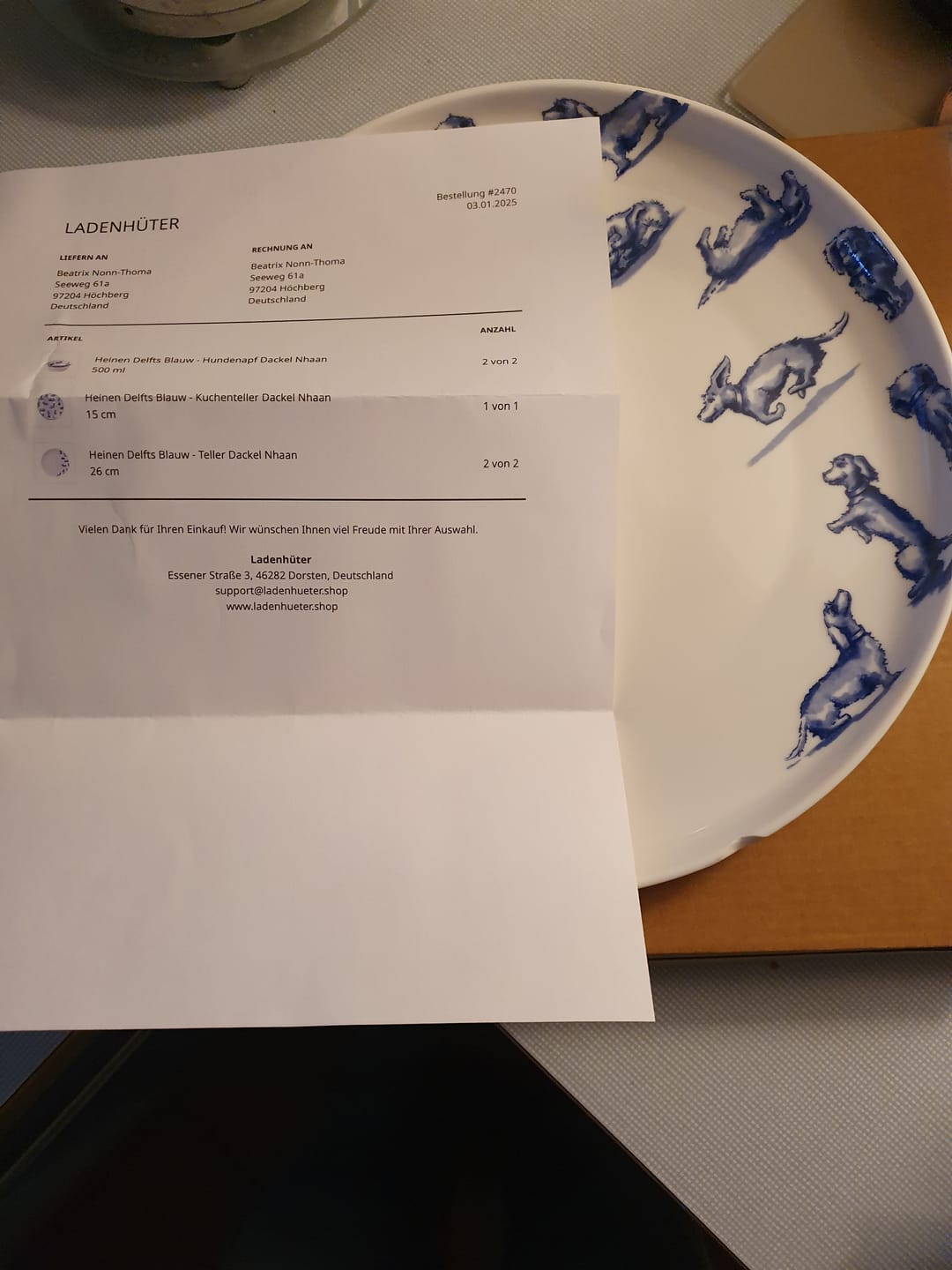 Customer photo review of Heinen Delfts Blauw - Teller Dackel Nhaan