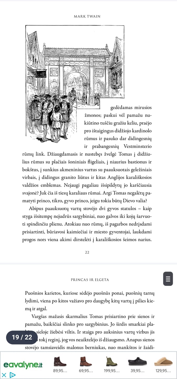 Customer photo review of E-knyga Princas ir elgeta: atsisiųskite akimirksniu ir skaitykite iš karto!