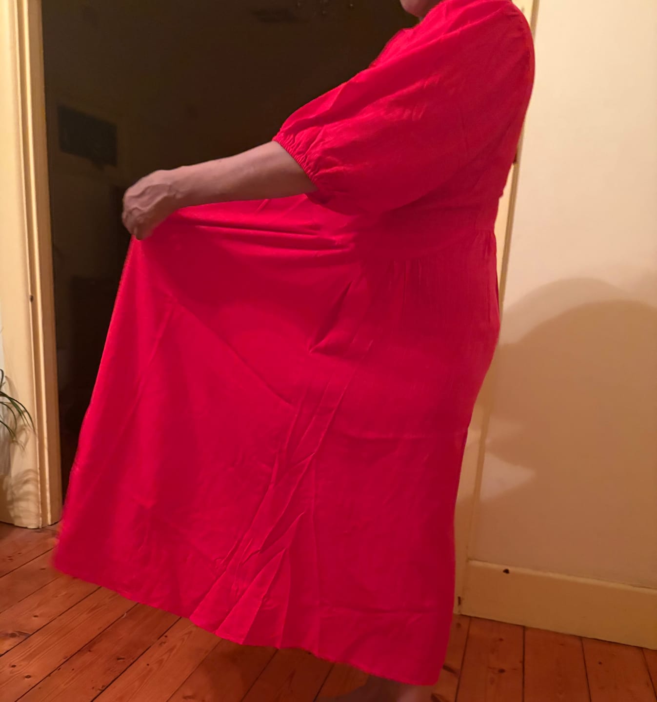 Customer photo review of Emery Dress in Red