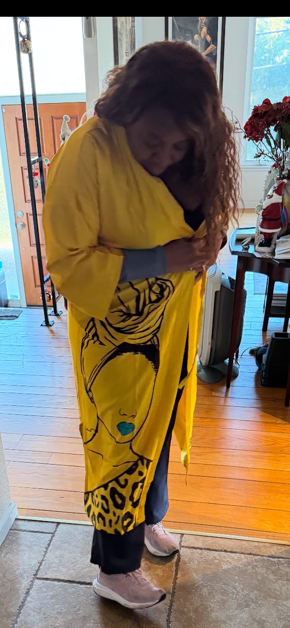 Customer photo review of Mahogany Kimono