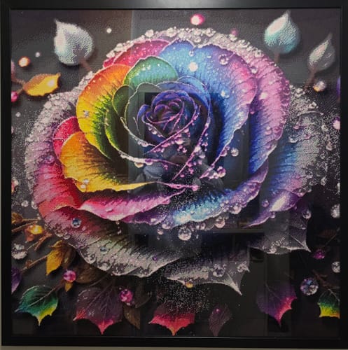 Customer photo review of 5D Diamond Painting AB Steine Farbige Rose mit 100 Farben