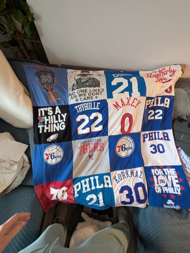 T-shirt quilt featuring philadelphia 76ers by Patricia from PA