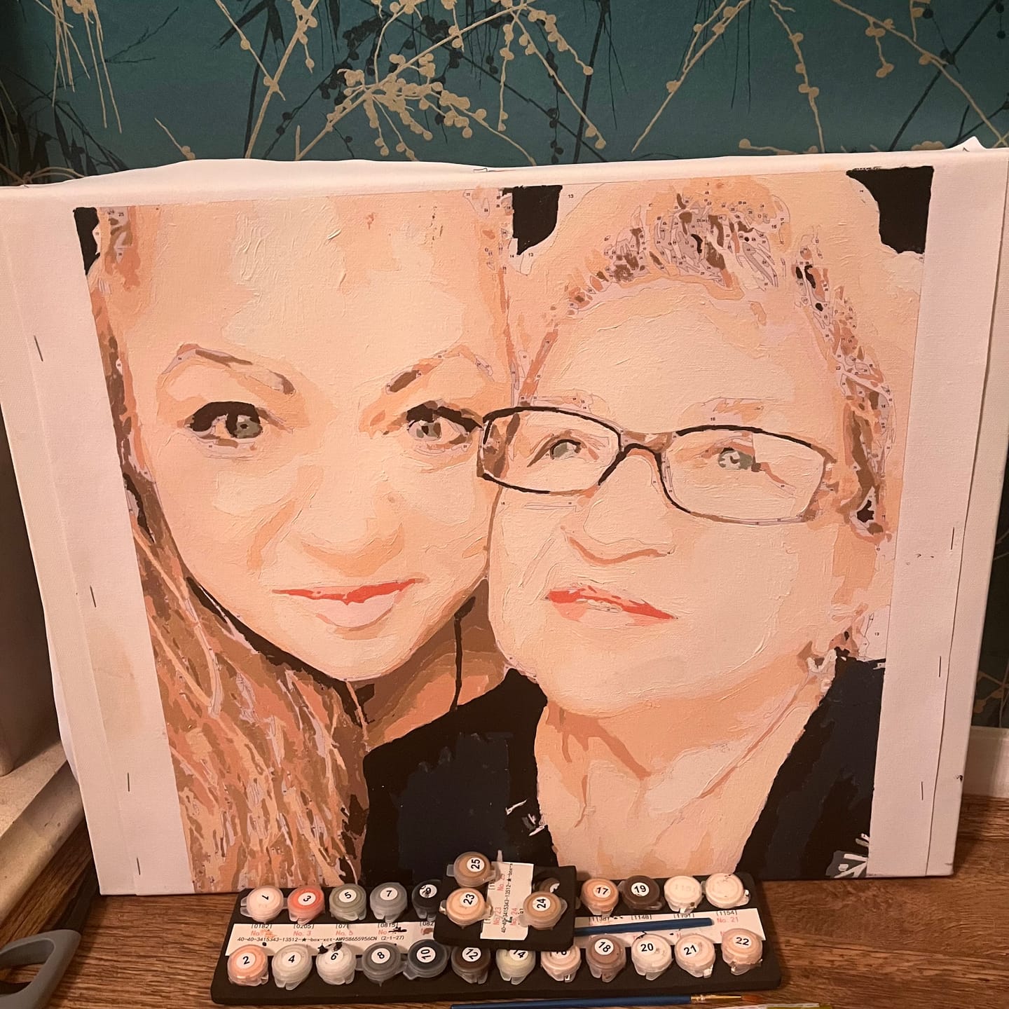 Customer photo review of Personalized Family Paint by Numbers | Just Upload Your Image!