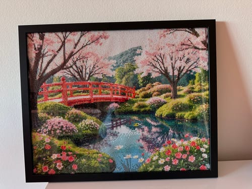 Customer photo review of 5D Diamond Painting AB Steine - Kirschblütenbrücke